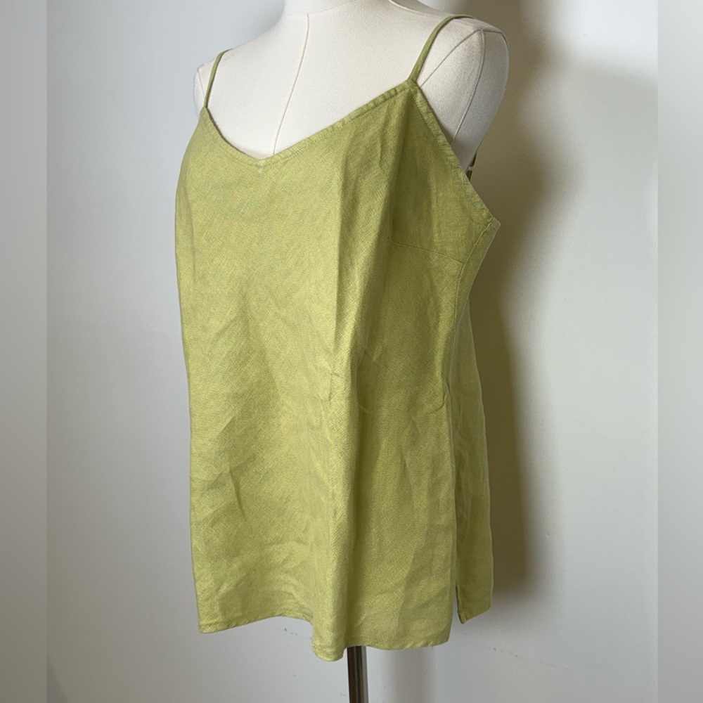 Cut Loose Pure Linen Tank Top Relaxed Fit Fresh Green Color Women’s Size Large - Picture 3 of 10